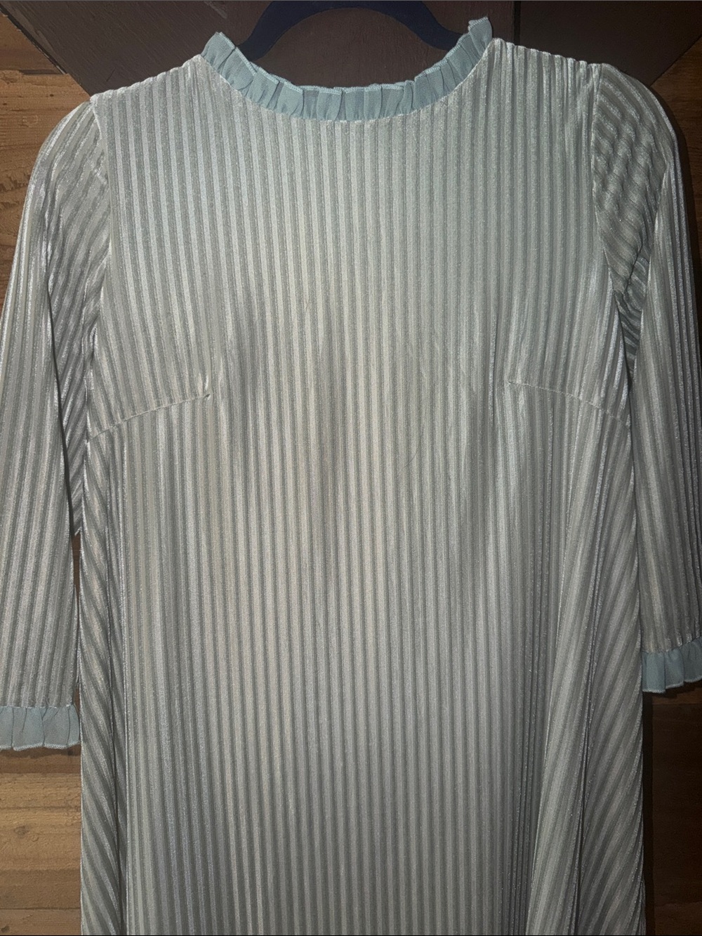 Dainty Jewells Light Mint Green Pleated Long-Sleeve Shirt